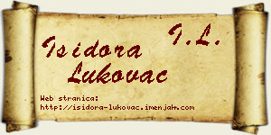 Isidora Lukovac vizit kartica